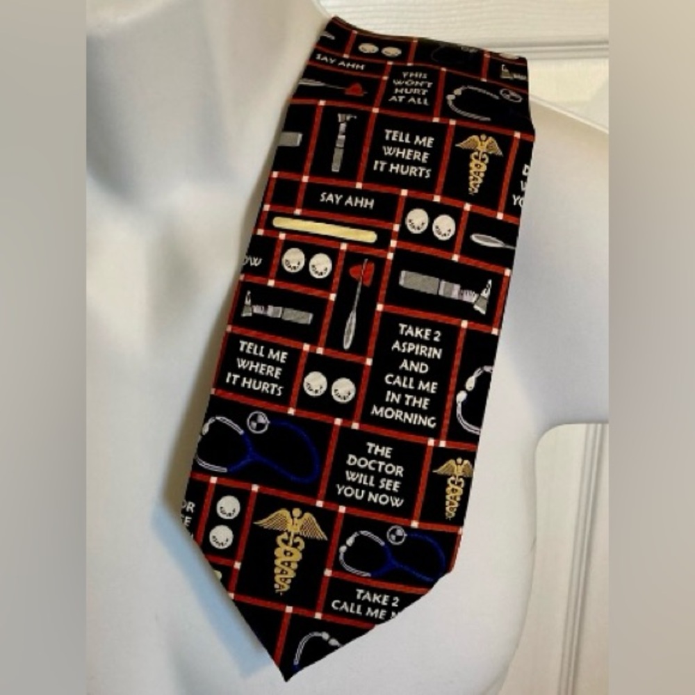 VTG Doctor Physician Silk Necktie by Museum Artifacts
